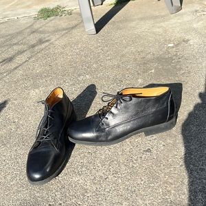 Vintage leather ankle booties